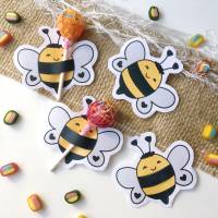 Druckvorlage Tischdeko - Biene - Geburtstag - Lutscher - Streudeko - Party - Feier - ausdrucken - Gastgeschenk - Hummel Bild 9