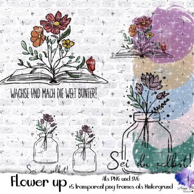 Plotterdateie Flower up, zum sublimieren, drucken und für Folienveredelung. Ideal für den Frühling