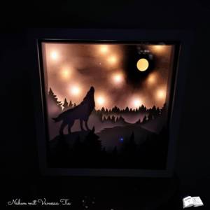 Schattenboxmotiv Nacht | Wolf Bild 4
