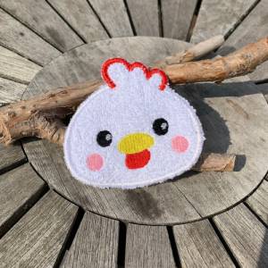 Abschminkpad Huhn Stickdatei ITH 10x10 cm Waschpad Pad Hühnerstall Ostern Bild 2