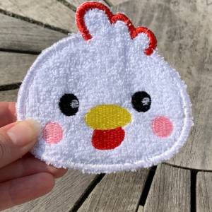 Abschminkpad Huhn Stickdatei ITH 10x10 cm Waschpad Pad Hühnerstall Ostern Bild 3