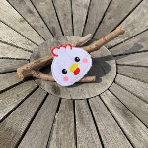 Abschminkpad Huhn Stickdatei ITH 10x10 cm Waschpad Pad Hühnerstall Ostern Bild 6