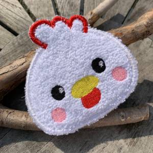 Abschminkpad Huhn Stickdatei ITH 10x10 cm Waschpad Pad Hühnerstall Ostern Bild 7