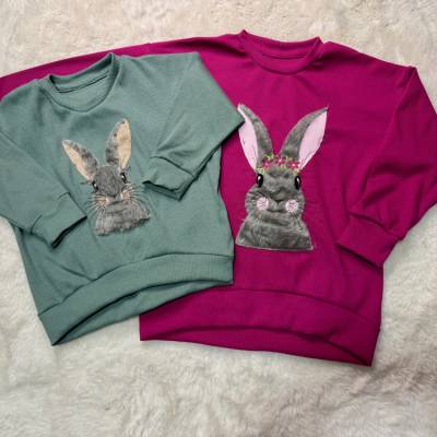 Osterhasen Oversized Pulli gr. 56-122 Ribjersey Waffeljersey Jungen und Mächen