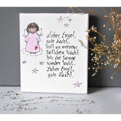 Kindergebet Aufsteller aus Holz – Schutzengel Gebet für Kinder & Patenkind – Geschenkidee Kinderzimmer Deko Handarbeit