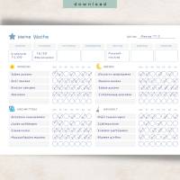 Wochenplan für Kinder - Tagesroutinen & Aufgaben | 3 Farben (Blau, Grün, Lila) | PDF zum Ausdrucken Bild 2