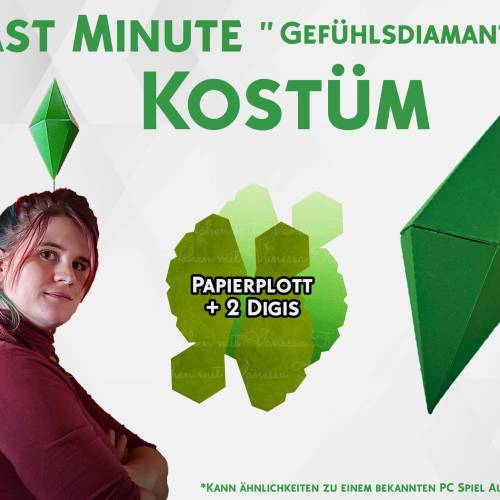 Plumbob Sims Faschingskostüm | Gefühlsdiamant Plotterdatei SVG Cut File DXF