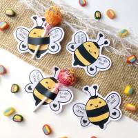 Druckvorlage Tischdeko - Biene - Geburtstag - Lutscher - Streudeko - Party - Feier - ausdrucken - Gastgeschenk - Hummel Bild 3