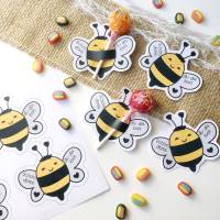 Druckvorlage Tischdeko - Biene - Geburtstag - Lutscher - Streudeko - Party - Feier - ausdrucken - Gastgeschenk - Hummel Bild 4