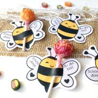 Druckvorlage Tischdeko - Biene - Geburtstag - Lutscher - Streudeko - Party - Feier - ausdrucken - Gastgeschenk - Hummel Bild 5