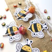 Druckvorlage Tischdeko - Biene - Geburtstag - Lutscher - Streudeko - Party - Feier - ausdrucken - Gastgeschenk - Hummel Bild 6