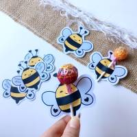 Druckvorlage Tischdeko - Biene - Geburtstag - Lutscher - Streudeko - Party - Feier - ausdrucken - Gastgeschenk - Hummel Bild 9