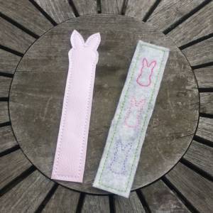 Lesezeichen Ostern Stickdatei  ITH 13x18 Hase Osterhase lesen Buch Bücher für Leseratten und Bücherwürmer Bild 2