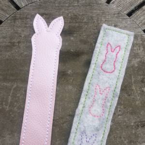 Lesezeichen Ostern Stickdatei  ITH 13x18 Hase Osterhase lesen Buch Bücher für Leseratten und Bücherwürmer Bild 3