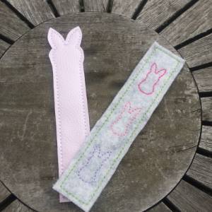 Lesezeichen Ostern Stickdatei  ITH 13x18 Hase Osterhase lesen Buch Bücher für Leseratten und Bücherwürmer Bild 4