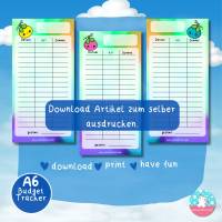 Budgettracker cute Berry - Einnahmen Ausgaben - PDF A4 - 3er Set - Umschlagmethode - Budget Bild 2