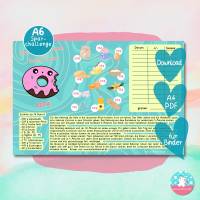 Klappkarte mit Donut Rezept spare 120 Euro - Klappkarte - PDF A4 Download - passend für A6 Zippertaschen Bild 1