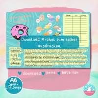 Klappkarte mit Donut Rezept spare 120 Euro - Klappkarte - PDF A4 Download - passend für A6 Zippertaschen Bild 2