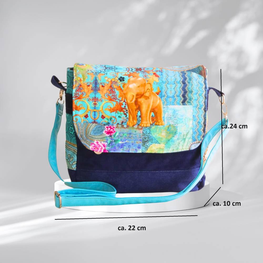 Cord Tasche Damen -Umhängetasche klein dunkelblaue Tasche