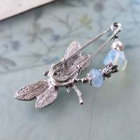 Schalnadel Libelle Opal im Jugendstil Tuchnadel echte Perle Silber N-7-S-11 Bild 5