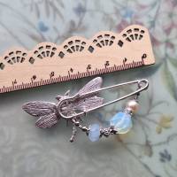 Schalnadel Libelle Opal im Jugendstil Tuchnadel echte Perle Silber N-7-S-11 Bild 8