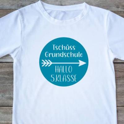 SVG, Tschüss Grundschule Hallo 5.te Klasse, Schnittdatei, SOFORTDOWNLOAD
