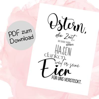 Lustige Osterkarte als Download – Dank an den Osterhasen!