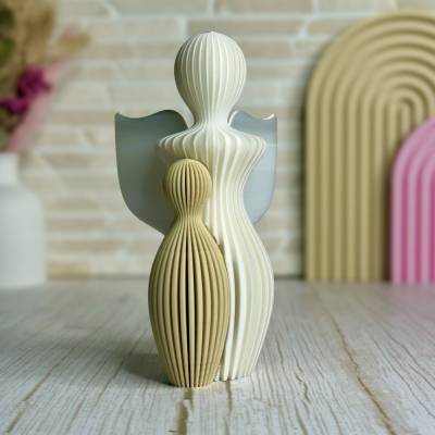 Schutzengel mit Kind | Deko Engel Figur | Engel Statue für Geborgenheit & Liebe