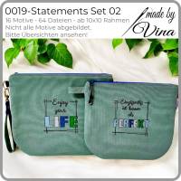 Stickdateien Set Statements Set 02 – 16 Motive, 64 Dateien ab 10x10 cm – witzig, frech & inspirierend Bild 2