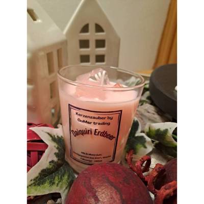 Geschenk zum Muttertag Daiquiri Erdbeer Kerze Soja Wachs Candle Vegan 190ml