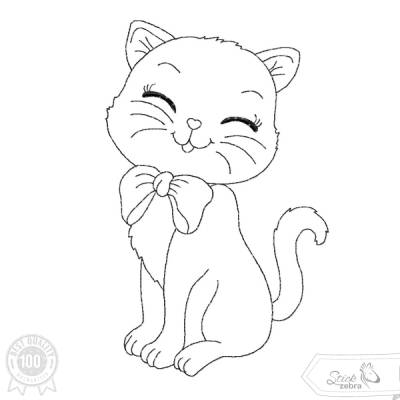 Katze Stickdatei – Ausmalmotiv für Kinder & kreative Regentage
