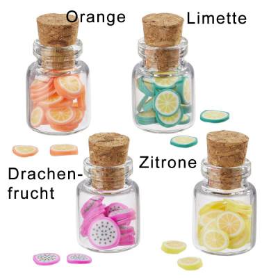 Mini-Vorratsglas mit Früchten und Korkverschluss – Perfekt für deine Wichtelküche