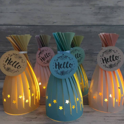 Papierlampe Tischdeko