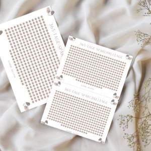 365 Tage Sparchallenge, Jahres Sparchallenge zum Geld sparen, PDF Download DIN A4 & A5, Sparen Challenge Vorlage Bild 5