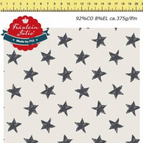 FVJ-3102-152 SWEATSHIRT STRETCH Sterne auf beige, 50cm