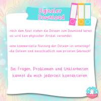 Ordnerrücken - Etiketten - Geisha Katze - PDF A4 Download - für breite & schmale Ordner Bild 5