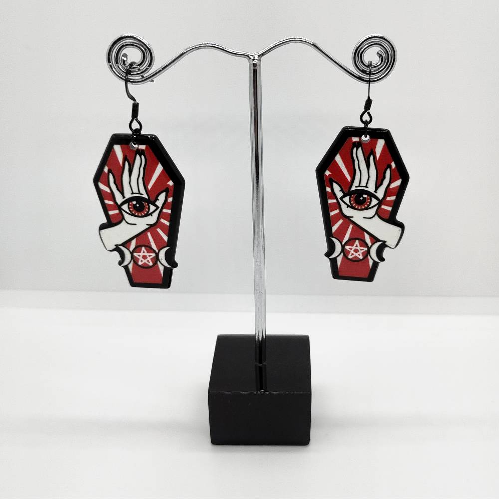 ElevaPulse Wednesday Ohrringe Set - Gothic Schmuck Hand & Spinnennetz