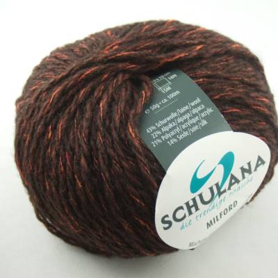 Schulana Milford: Tweedgarn aus feiner Schurwolle, Alpaka und Seide in rost