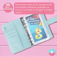 Klappkarte - Arella - Sparchallenge mit Meerestieren zum ausmalen - PDF A4 Download - passend für A6 Zippertaschen Bild 5