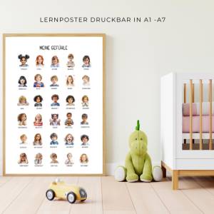 Gefühlskarten für Kinder, Montessori Lernmaterial, Gefühle Set mit Gefühlsrad, Lernposter und Gefühlskarten Bild 5