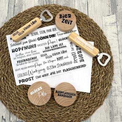 Rub-On I Modern, RANDLOS, FLASCHENÖFFNER-SPRÜCHE, A5, schwarz, Rubon, Rub Ons, z.B. f.  Vatertag etc.