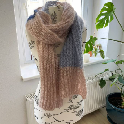 Strickleitung für ein einfaches Set aus Schal und Stirnband im Patentmuster