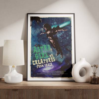 Poster ASTRO GIRL VS. CREATURES FROM SPACE | Illustration | DIN A1 Film-Plakat
