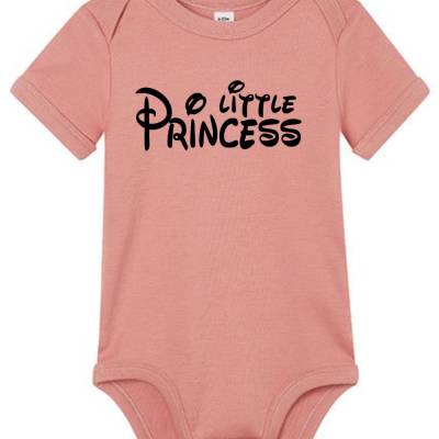 Baby-Body „Little Princess“ | kurzam Body mit süßem Aufdruck | Dusty Rose