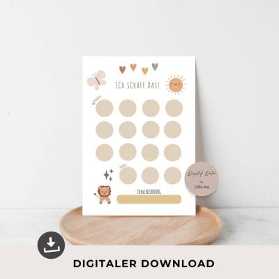 Belohnungsplan für Kinder, Wochenplan mit Belohnung, Verstärkerplan im Montessori Stil zum Ausdrucken