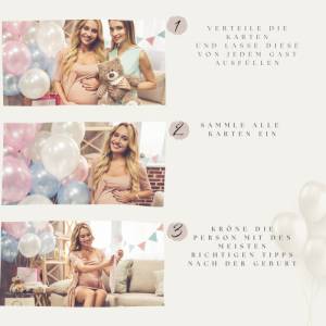 Babyparty Spiel Ausfüllkarten, Ratespiel und Wünschekarten im Boho Regenbogen Stil, PDF zum Ausdruckenen, Babypa Bild 7