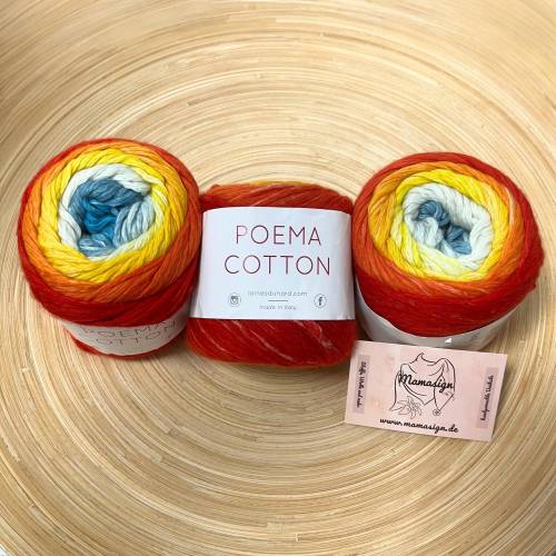 Laines du Nord - Poema Cotton Farbverlauf - rot orange gelb - Baumwolle-Nylon-Mix