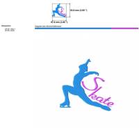 Stickdatei Skate, mit Gewerbelizenz, Schlittschuh Eiskunstlauf, 2 Größen, ab 10x10 Bild 3