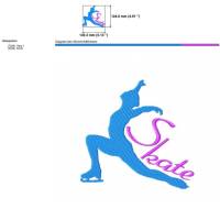 Stickdatei Skate, mit Gewerbelizenz, Schlittschuh Eiskunstlauf, 2 Größen, ab 10x10 Bild 4