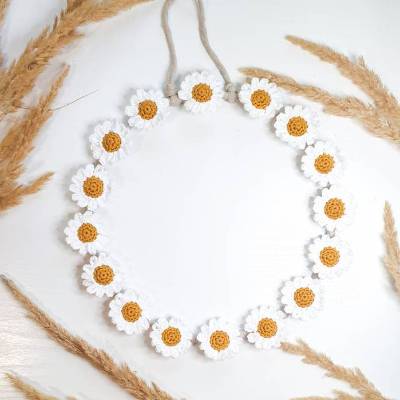 Türkranz Margeriten | Blumenkranz gehäkelt | gehäkelter Türkranz Boho | Geschenkidee Einzug | Deko Tür 